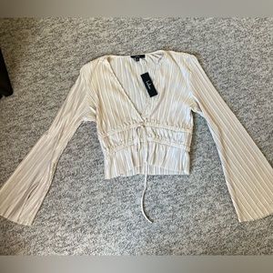 Lulus Flare Tie-Front Long sleeve top